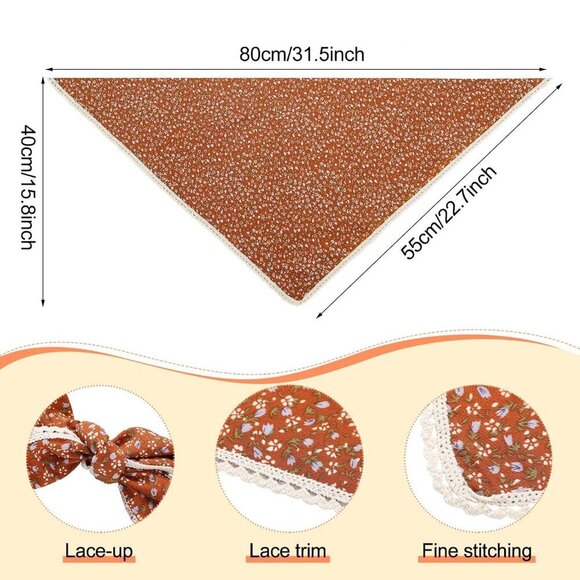 8 Pcs Floral Chiffon Headbands Triangle Boho Hair Scarves Women Accessories main image 3